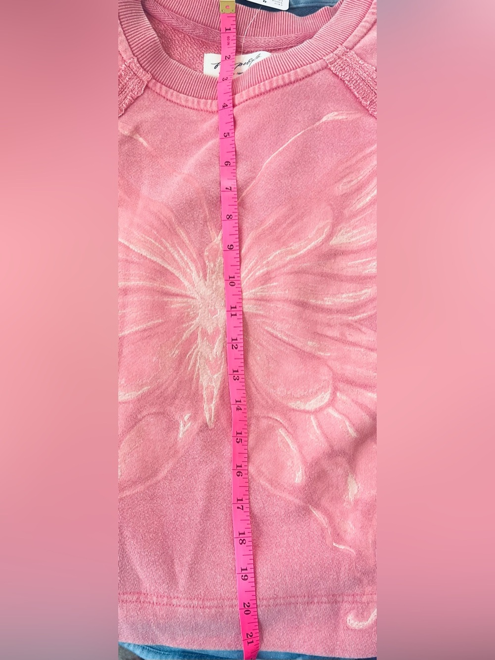 Free People Dahlia Butterfly Graphic Pullover Sweatshirt Vintage Rosetta Combo S - Picture 8 of 8